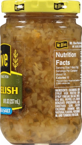 Mt. Olive Sweet Relish with Sea Salt Perspective: right