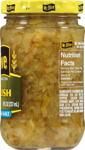 Mt. Olive Dill Relish with Sea Salt Perspective: right