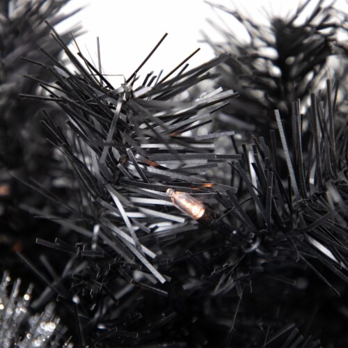 Northlight Pre-Lit Battery Operated Black Bristle Christmas Wreath - 36 ...