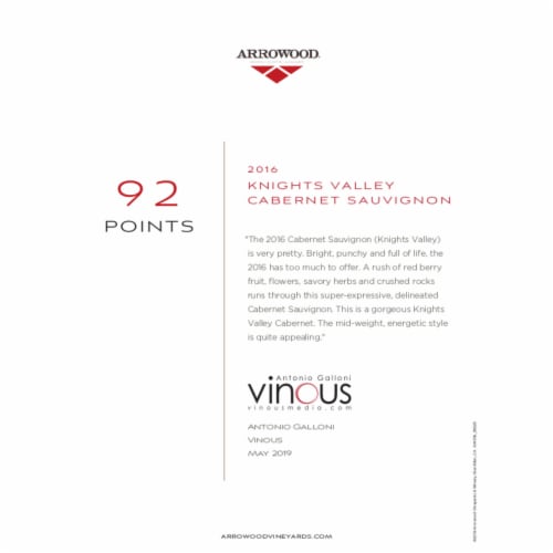 Arrowood Knights Valley Cabernet Sauvignon Perspective: right