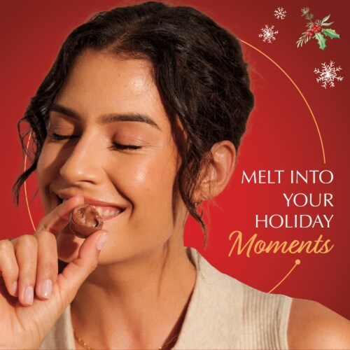 Lindt LINDOR Milk Chocolate Christmas Candy Truffles Bag Perspective: right