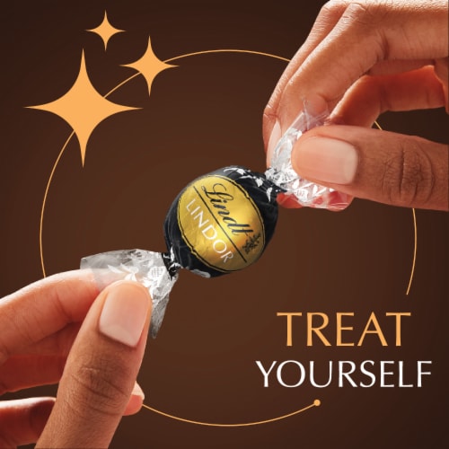 Lindt LINDOR 70% Extra Dark Chocolate Candy Truffles Perspective: right