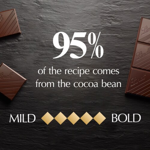 Lindt EXCELLENCE 95% Cocoa Dark Chocolate Candy Bar Perspective: right