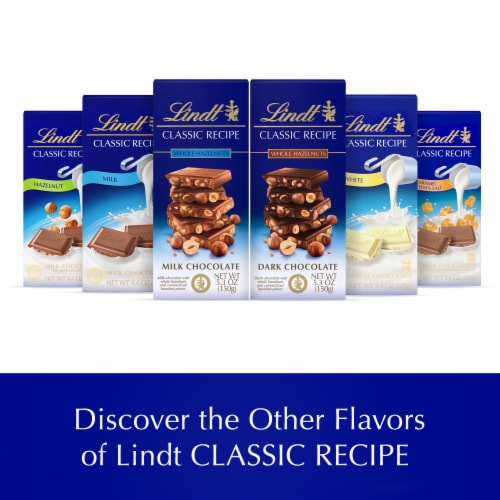 Lindt CLASSIC RECIPE Whole Hazelnut Dark Chocolate Candy Bar Perspective: right