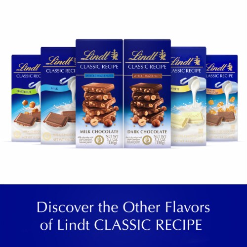 Lindt CLASSIC RECIPE Whole Hazelnut Dark Chocolate Candy Bar Perspective: right