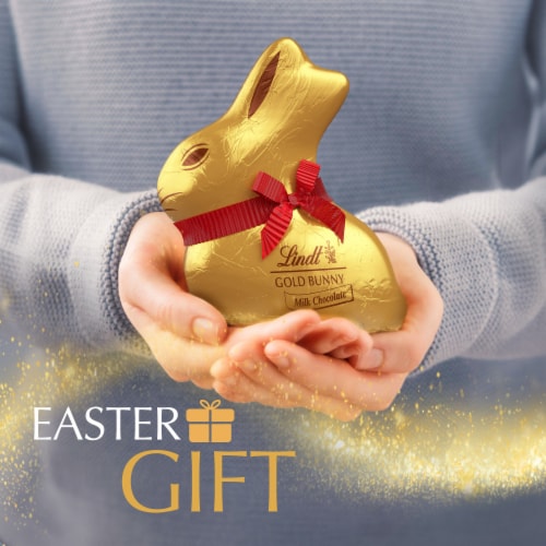Lindt GOLD BUNNY Milk Chocolate Easter Candy Basket Perspective: right