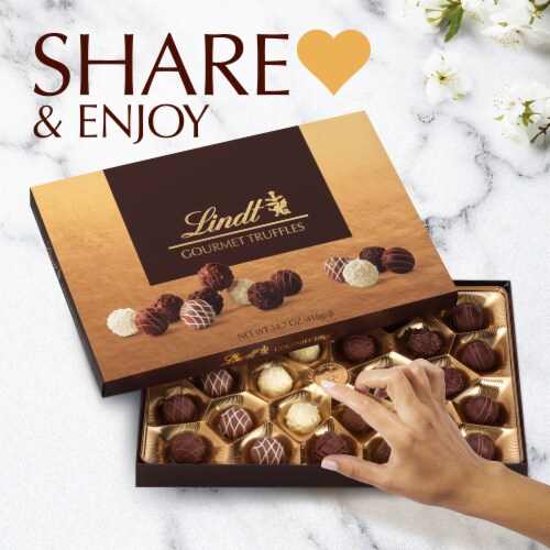 Lindt Gourmet Truffles Assorted Chocolate Candy Gift Box Perspective: right