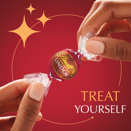 Lindt LINDOR Double Chocolate Milk Chocolate Candy Truffles Bag Perspective: right