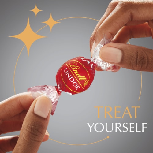 Lindt LINDOR Milk Assorted Chocolate Candy Truffles Bag Perspective: right