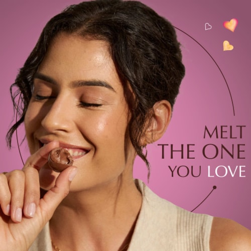Lindt LINDOR Valentine's Day Strawberry Dark Chocolate Candy Truffles Bag Perspective: right