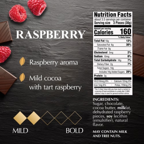 Lindt EXCELLENCE Raspberry Dark Chocolate Candy Bar Perspective: right
