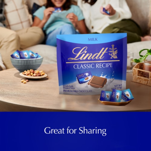 Lindt CLASSIC RECIPE Milk Chocolate Candy Individually Wrapped Pieces Perspective: right