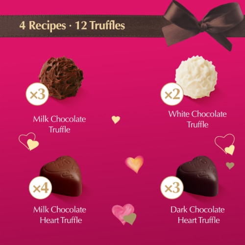 Lindt Valentine's Day Gourmet Truffles Assorted Chocolate Candy Heart Gift Box Perspective: right
