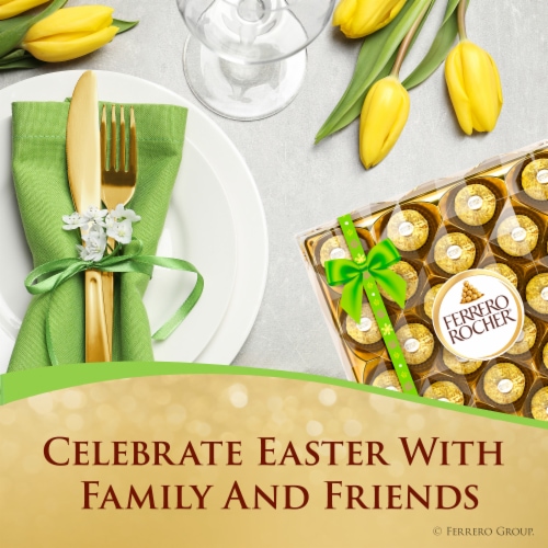 Ferrero Rocher Fine Hazelnut Milk Chocolate Gift Box, Easter Chocolates, 10.6 oz Perspective: right
