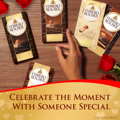 Ferrero Rocher Premium Chocolate Bar Milk Chocolate Hazelnut and Almond Luxury Chocolate Perspective: right