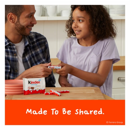 Kinder Chocolate Milk Chocolate Bars With Creamy Milky Filling Individually Wrapped Candy Perspective: right