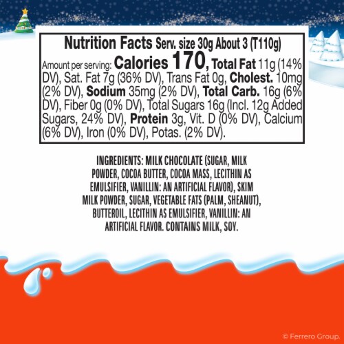 Kinder Chocolate, Hollow Santa Figure, Individually Wrapped, Great Stocking Stuffers, 3.8 oz Perspective: right