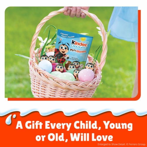Kinder Chocolate Mini Friends Creamy Milk Chocolate​ Individually Wrapped Easter Basket Stuffers Perspective: right