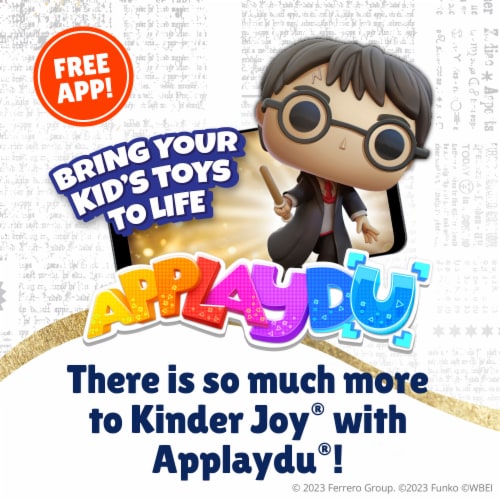 KINDER JOY, 6 Eggs, Sweet Cream, Chocolatey Wafers Bits, DC/Harry Potter Funko Pop - Toys May Vary Perspective: right