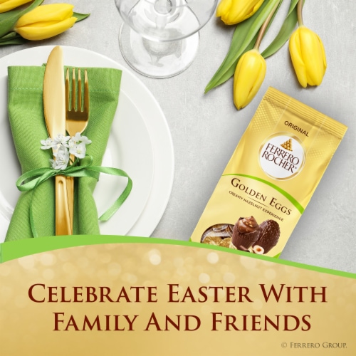 Ferrero Rocher Golden Eggs, Premium Gourmet Milk Chocolate, 3.1 oz Perspective: right
