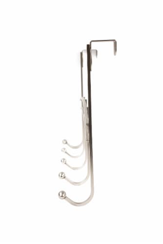 Spectrum Duchess Over-the-Door Satin Nickel 5-Hook Rack Perspective: right