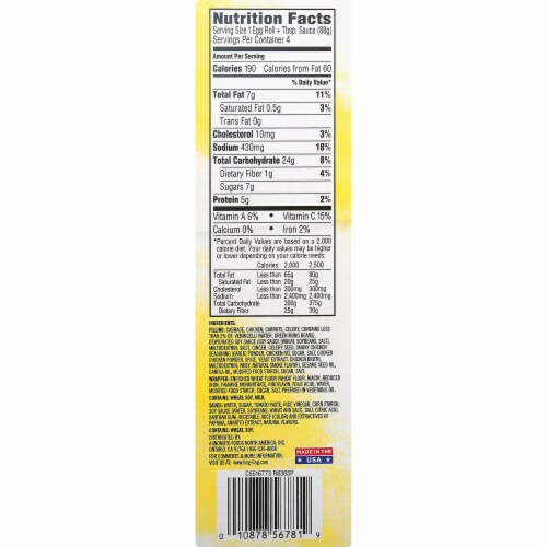 Ling Ling Chicken & Vegetables Egg Rolls 4 Count Perspective: right