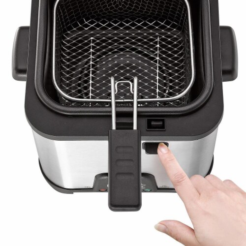 T-fal Compact Deep Fryer - Silver/Black Perspective: right