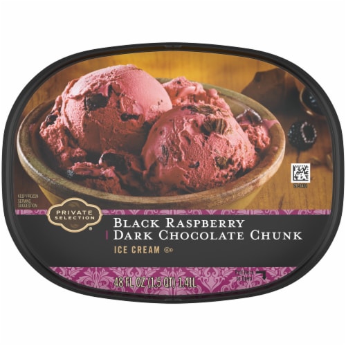 Private Selection® Black Raspberry Dark Chocolate Chunk Ice Cream Tub Perspective: right