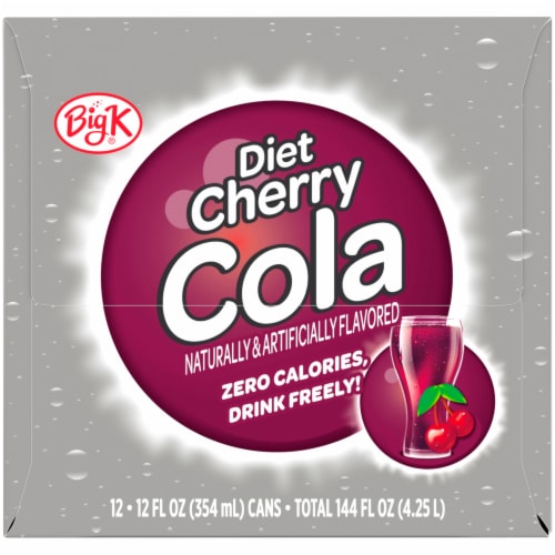 Kroger Big K® Diet Cherry Cola Soda Can Perspective: right
