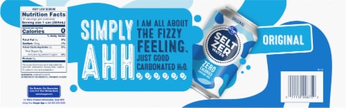 Kroger® Original Caffeine Free Seltzer Water Cans, 12 pk / 12 fl