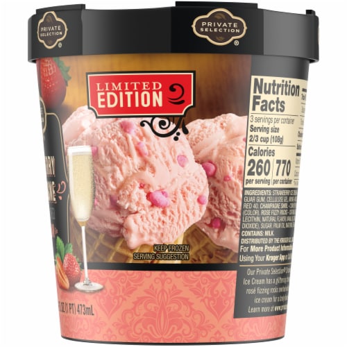 Private Selection® Strawberry Champagne Ice Cream Pint Perspective: right