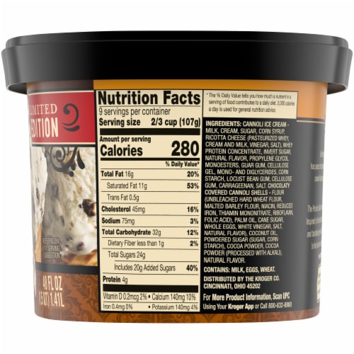 Private Selection® Cannoli Ice Cream Tub Perspective: right