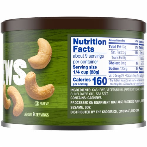 Kroger® Salted Whole Cashews Perspective: right