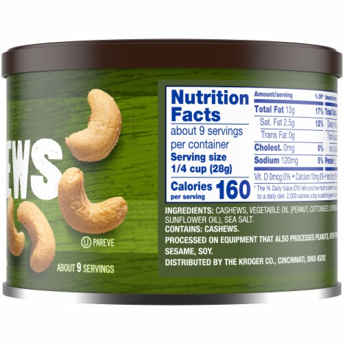 Kroger® Whole Sea Salted Cashews Perspective: right