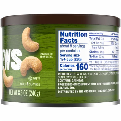 Kroger® Whole Lightly Salted Cashews Perspective: right