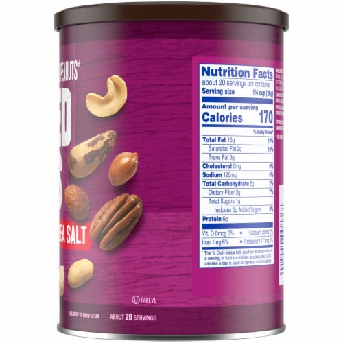 Kroger Salted with Sea Salt Mixed Nuts Perspective: right