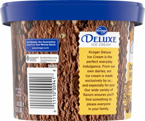 Kroger® Deluxe Chocolate Honey Nut Crunch Ice Cream Tub Perspective: right