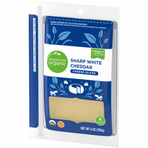 Simple Truth Organic® Sharp White Cheddar Cheese Slices Perspective: right