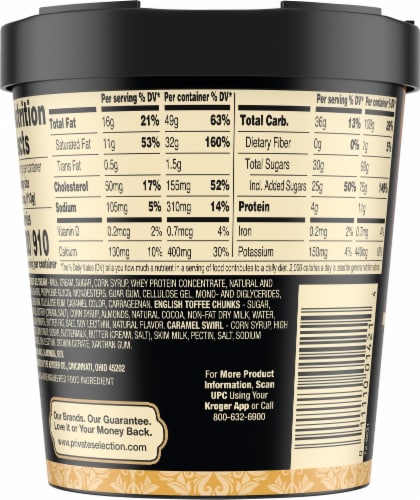 Private Selection® English Toffee Caramel Ice Cream Pint Perspective: right