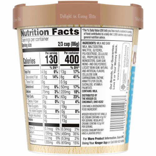 Kroger® Deluxe Churned Vividly Vanilla Ice Cream Pint Perspective: right