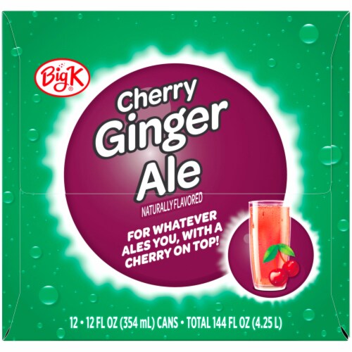 Kroger Big K® Cherry Ginger Ale Soda Can Perspective: right