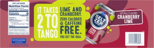 Kroger® Cranberry Lime Flavored Seltzer Water Cans Perspective: right
