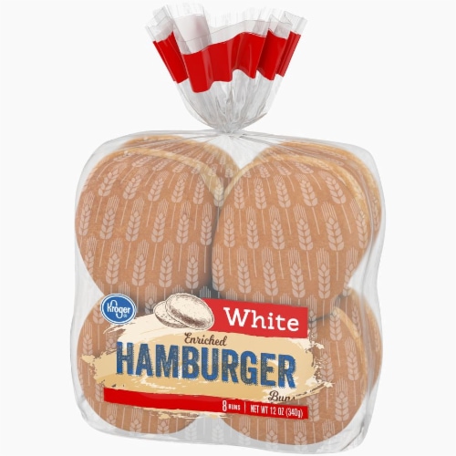 Kroger® White Enriched Hamburger Buns Perspective: right