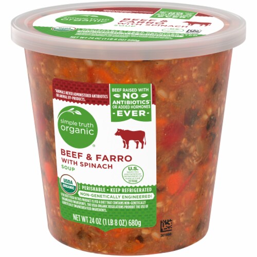 Simple Truth Organic® Beef & Farro with Spinach Soup Perspective: right