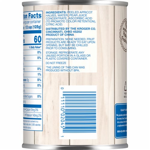 Kroger® Canned Apricot Halves in Pear Juice Perspective: right