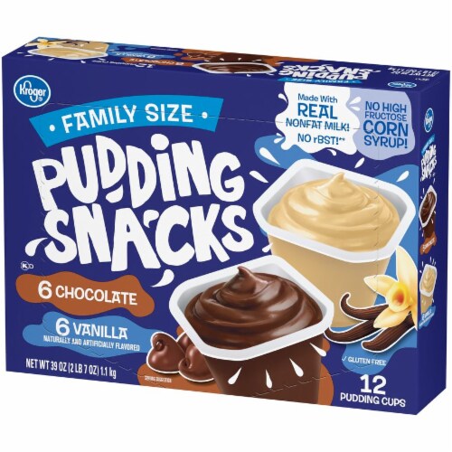 Kroger® Chocolate and Vanilla Pudding Snack Cups Family Size Perspective: right
