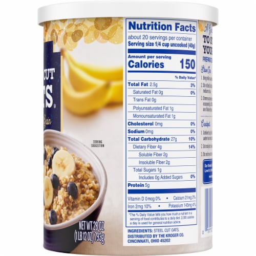 Kroger® 100% Whole Grain Steel Cut Oats Perspective: right