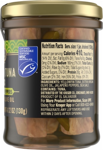 Private Selection™ Yellowfin Tuna Fillets with Jalapeno Peppers in Extra Virgin Olive Oil Perspective: right
