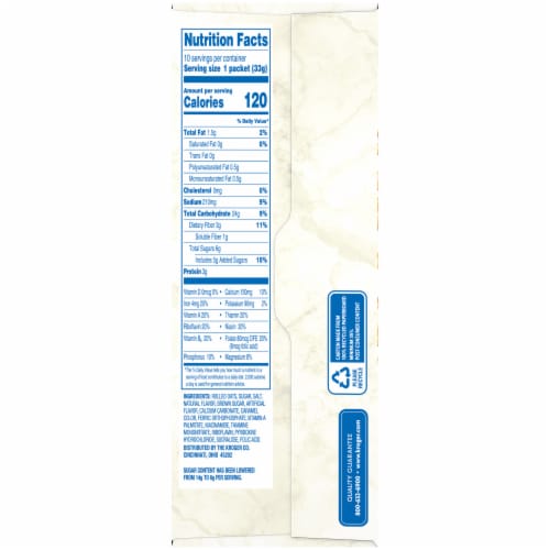 Kroger - Kroger® Reduced Sugar Maple Brown Sugar Instant Oatmeal Packets, 10 ct / 1.17 oz Kroger - Kroger® Reduced Sugar Maple Brown Sugar Instant Oatmeal Packets, 10 ct / 1.17 oz