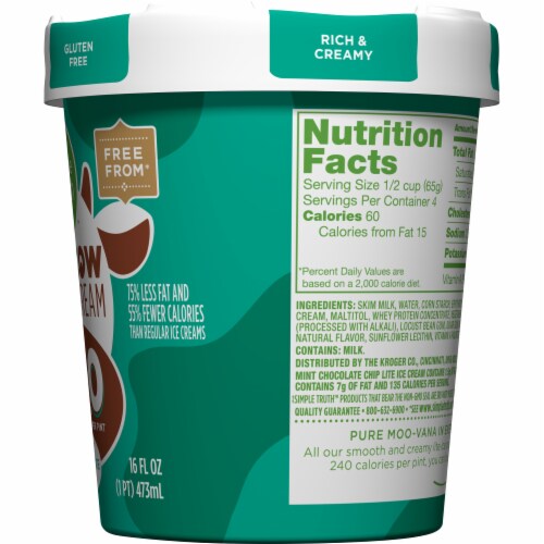Simple Truth™ Low Cow Lite Mint Chocolate Chip Ice Cream Perspective: right